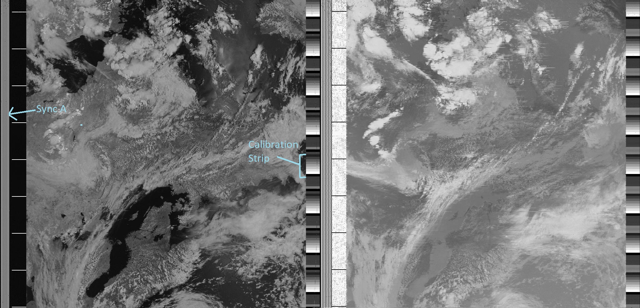 sample decoded NOAA image